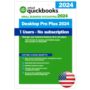 QuickBooks Desktop Pro Plus 2024 – Lifetime License Key – USA Version (1 User)